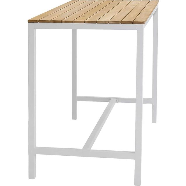 Baaripöytä Lionga 69x120 cm valkoinen-tiikki