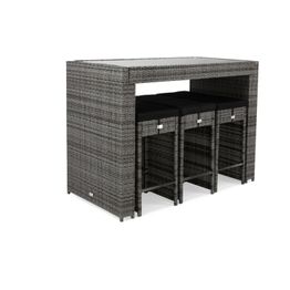 Baariryhmä Bahamas 149 cm pöytä + 6 baarijakkaraa harmaa