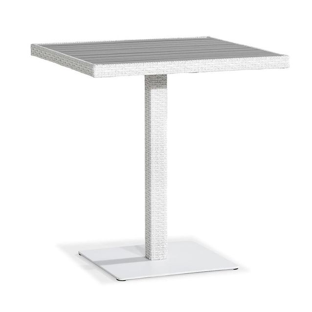 Terassipöytä Bahamas, 70x70cm, valkoinen/harmaa