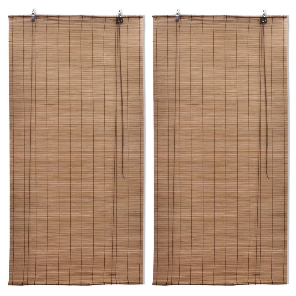 Bambu rullaverhot 2 kpl 80 x 160 cm ruskea