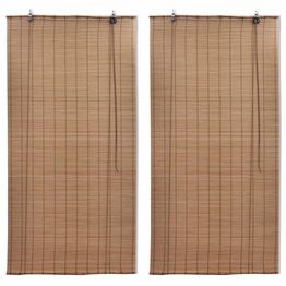 Bambu rullaverhot 2kpl 120 x 220 cm ruskea