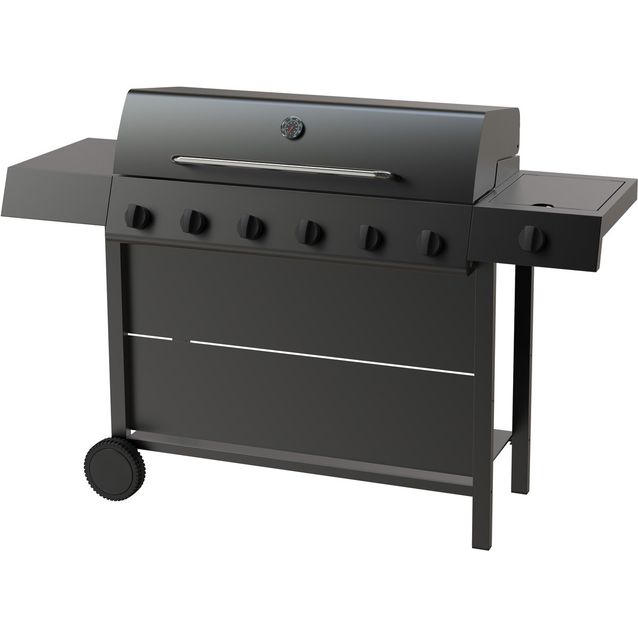 Kaasugrilli Dose Barbeque 10141, 6 poltinta, sivukeitin, musta