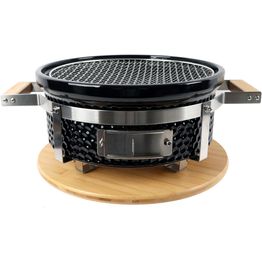 Kamado-grilli Easy Cooking Kamado Korea/Hibachi BBQ, Ø28 cm, pöytämalli, musta