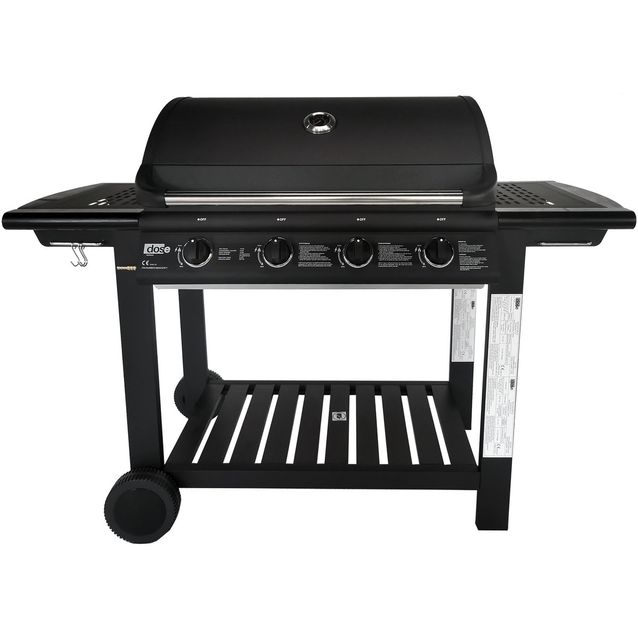 Kaasugrilli Dose Barbeque, 4 poltinta, puutaso, musta