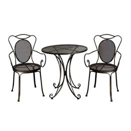 Bistro-setti Chic Garden 3 pöytä + 2 tuolia musta