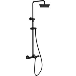 Sadesuihkusetti Bathlife Dagg, termostaattihanalla, suihkupää ⌀225mm, juoksuputkella, matta musta