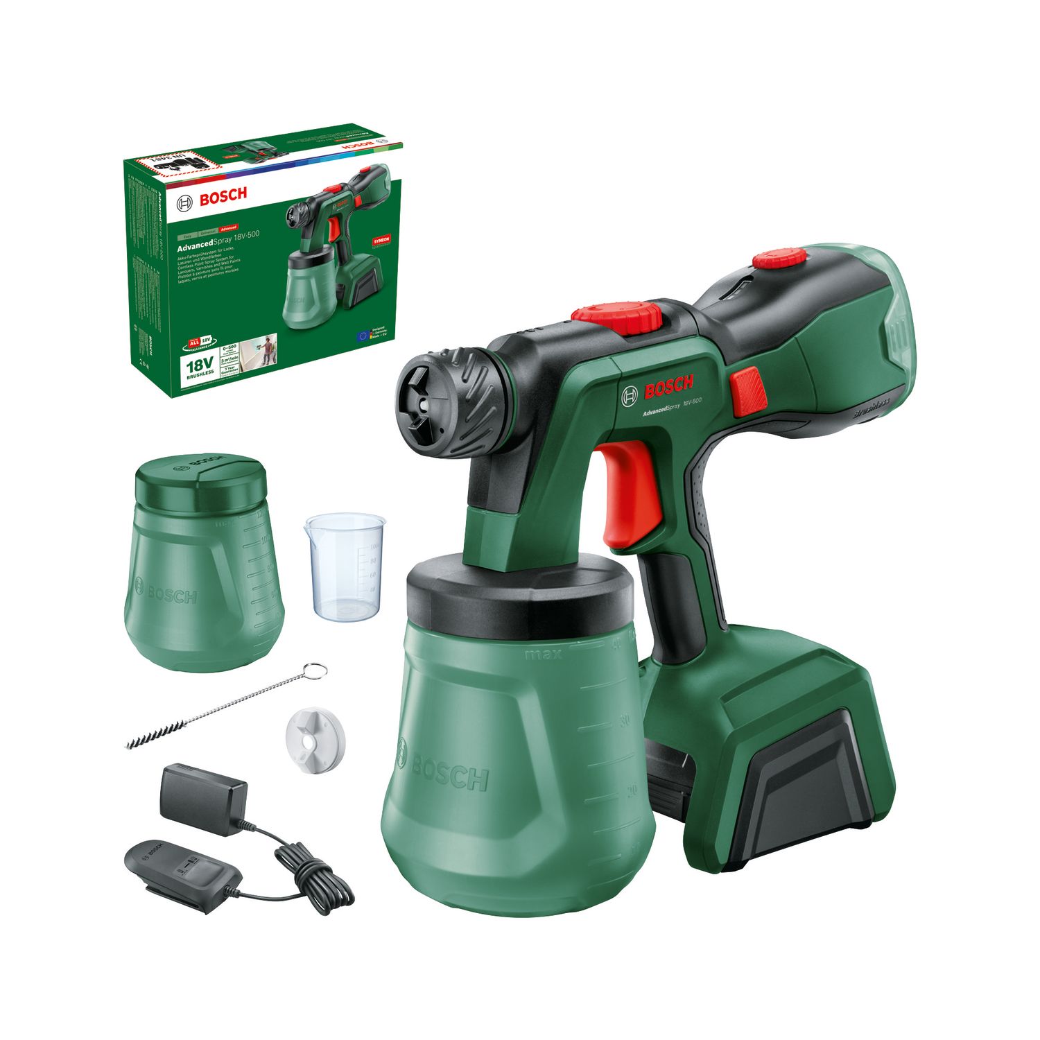 Akkumaaliruisku Bosch AdvancedSpray 18V-500 18V 4,0 Ah akulla