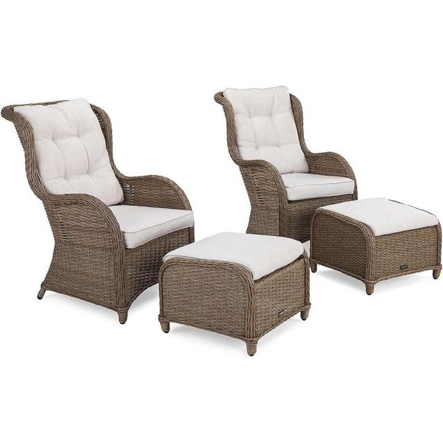 Nojatuoli jalkarahilla + pehmuste Marcus 2-pak