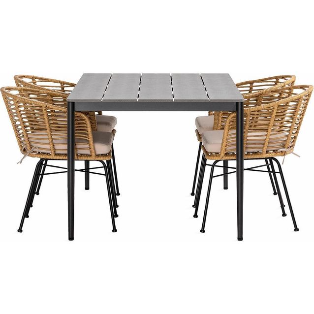 Ruokailuryhmä Zaide 150cm + 4 Vadavi tuolia