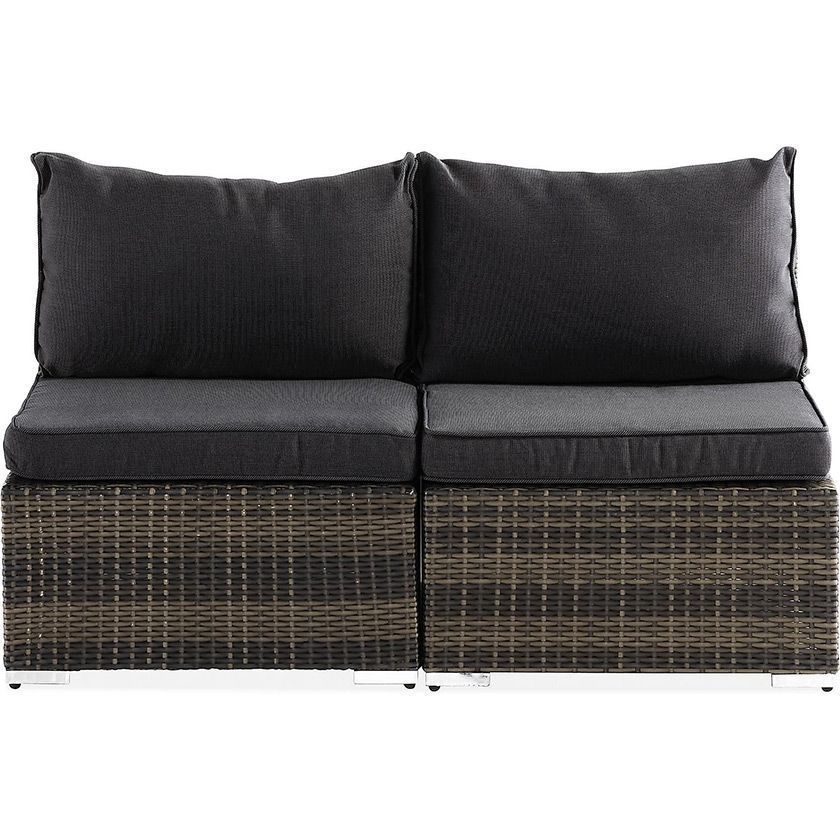 Terassisohva ilman käsinojia Wisconsin 2-istuttava, harmaa