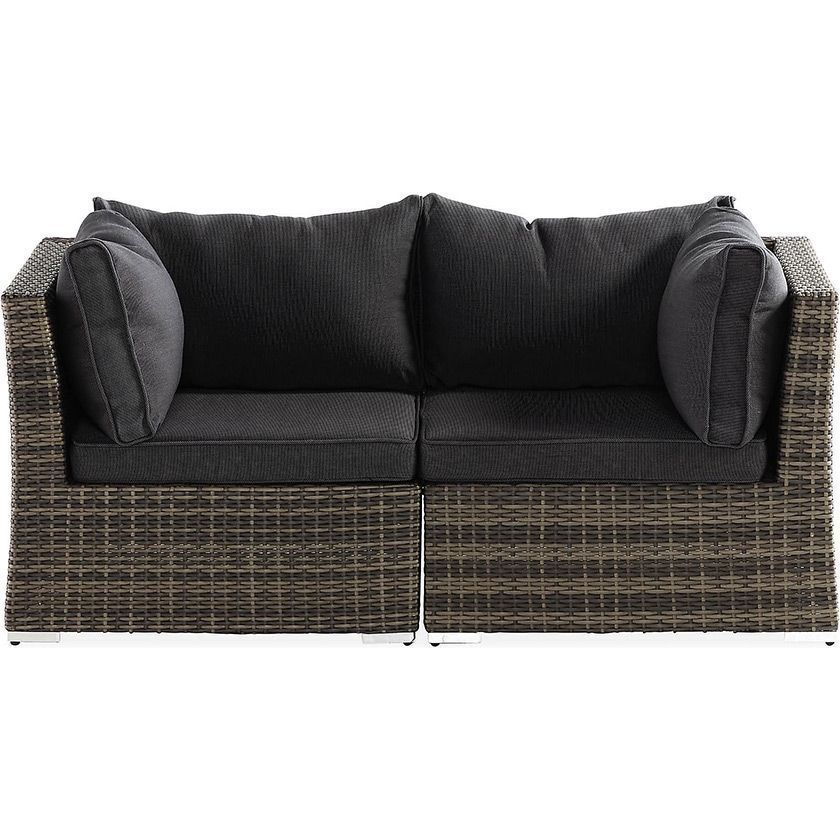 Terassisohva käsinojilla Wisconsin 2-istuttava, harmaa