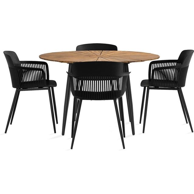 Ruokapöytä Palmona 120cm pyöreä + 4 Nanetti ruokatuolia