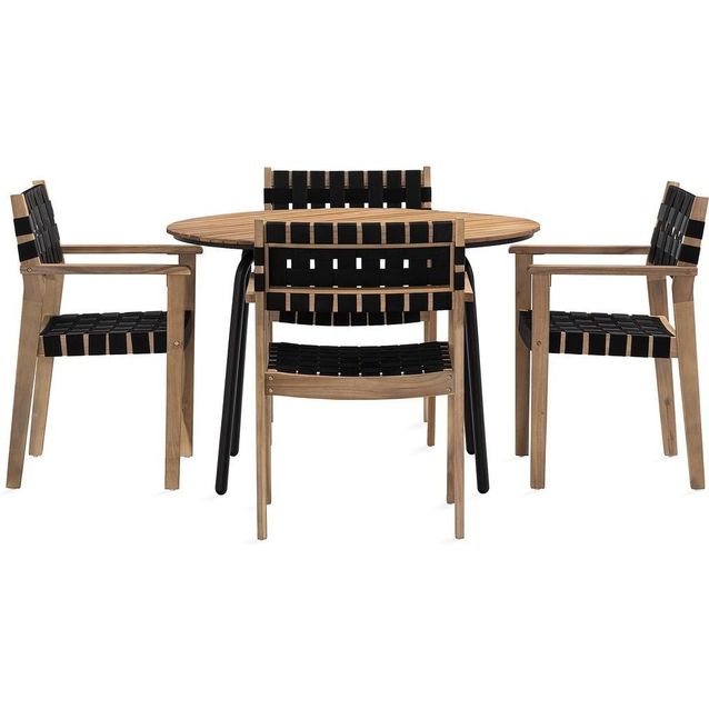 Ruokailuryhmä Abellas 110cm pyöreä + 4 Gordons karmituolia