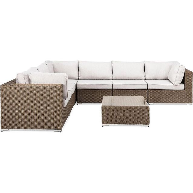 Oleskeluryhmä Marcus, kulmasohva ja pöytä, luonnonväri