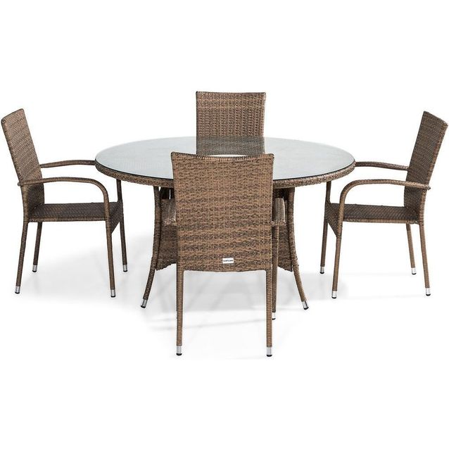 Ruokailuryhmä Thor Ø140cm + 4 Thor Light tuolia