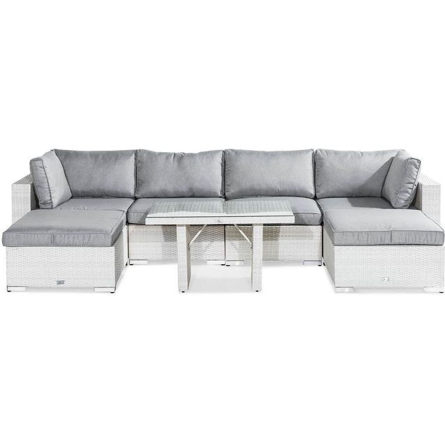 Loungeryhmä Bahamas 6-istuttava, 2 divaania, valkoinen