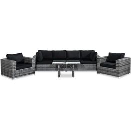 Loungeryhmä Bahamas 6-istuttava, 2 nojatuolia, harmaa