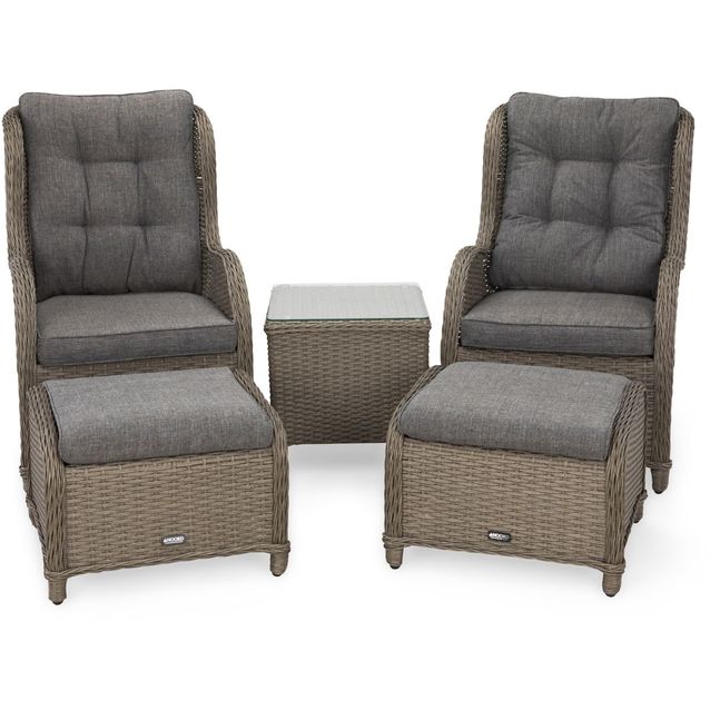 Caféryhmä Marcus, 2 nojatuolia jalkaraheilla, harmaa