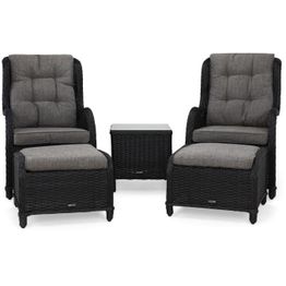 Caféryhmä Marcus 2 nojatuolia jalkaraheilla musta