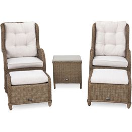 Caféryhmä Marcus 2 nojatuolia jalkaraheilla ruskea/beige