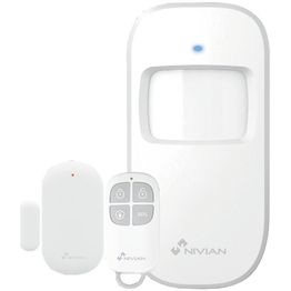 Langaton anturisetti Celotron Nivian Smart kotiautomaatio- ja hälytysjärjestelmiin, ovitunnistin + liikeilmaisin + kauko-ohjain