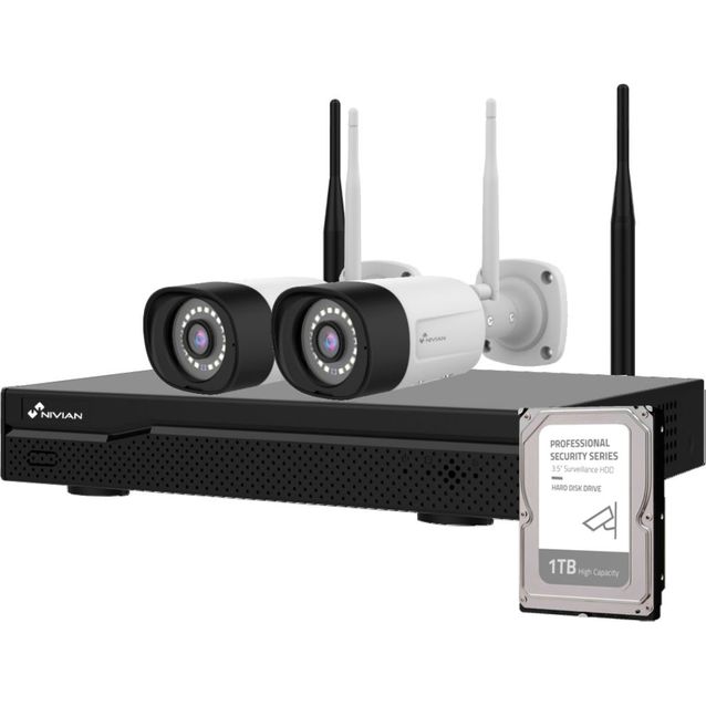 Valvontakamerapaketti Celotron Nivian Professional, 3MP, 2 kameraa, 10 kanavaa, 1Tb