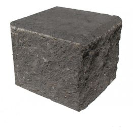 Citymuurikivi Lakka lohko/sileä puolikas, musta 180x180x150mm