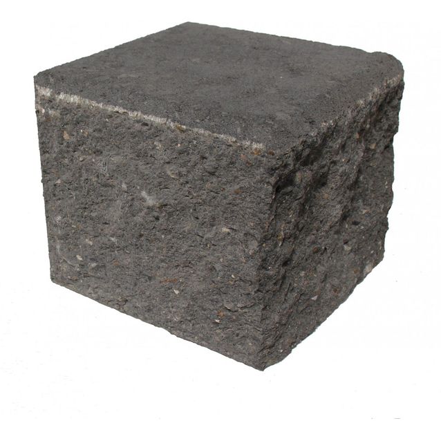 Citymuurikivi lohko puolikas musta 180x180x150 mm