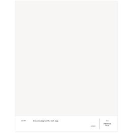 Pohjamaali Cover Story Basics Collection 000 PRIMER, White, sävymalli, A4 tarrataustainen