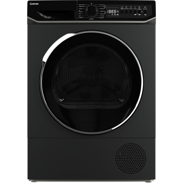 Lämpöpumppukuivausrumpu Cylinda TVP911G29BID, 60cm, antrasiitti, 9kg