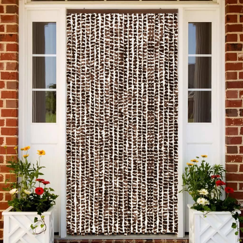 Hy nteisverho Ruskea Ja Valkoinen 100x220 Cm Chenille Taloon