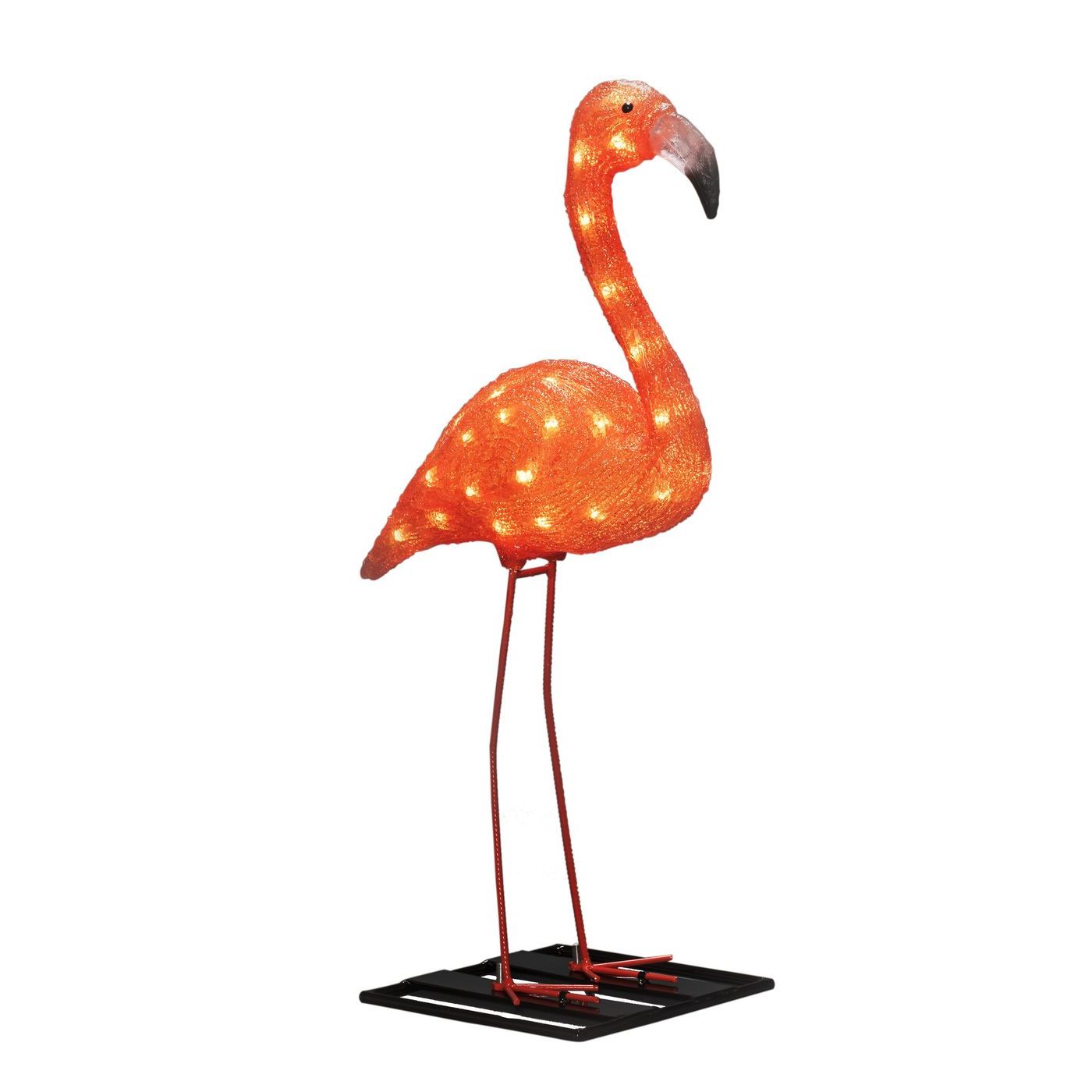 Konstsmide LED acryl flamingo's, set van 5, 40 amberkleurige diodes, 24V buitentransformator, witte kabel - 6267-803