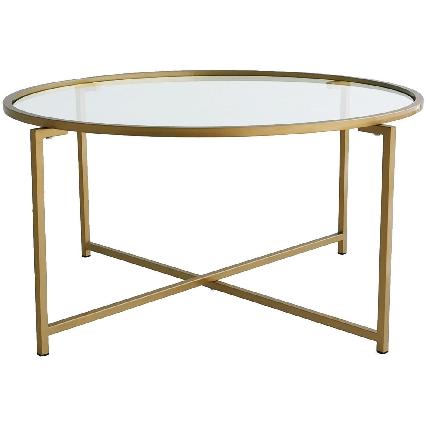 Sohvapöytä Linento Furniture Gold Sun 83 cm kirkas lasi kulta
