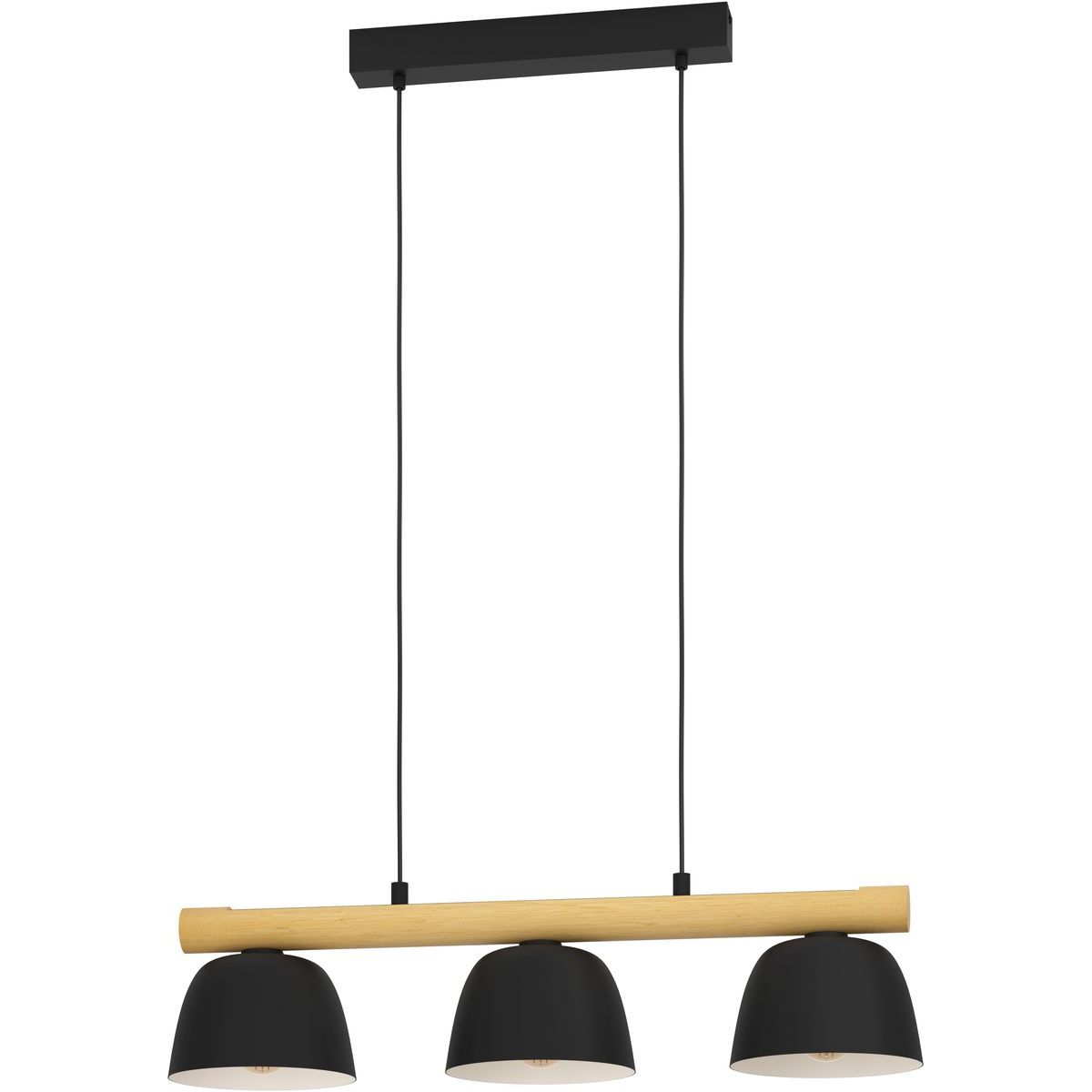 Riippuvalaisin Eglo Sherburn 3osainen 77x20cm musta/puu