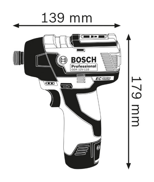 Akkuiskuruuvinväännin Bosch GDR 12V-110 Solo L-BOXX ei sis. akkua/laturia lisäkuva 2