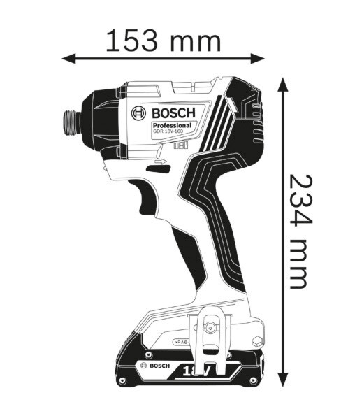 Akkuiskuväännin Bosch GDR 18V-160 SOLO L-BOXX ei sis. akkua/laturia lisäkuva