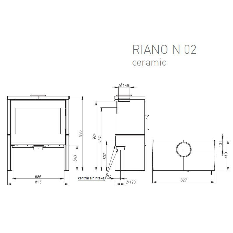 Valmistakka Riano N02, keraaminen, 194kg, 4-11kW (160m3)