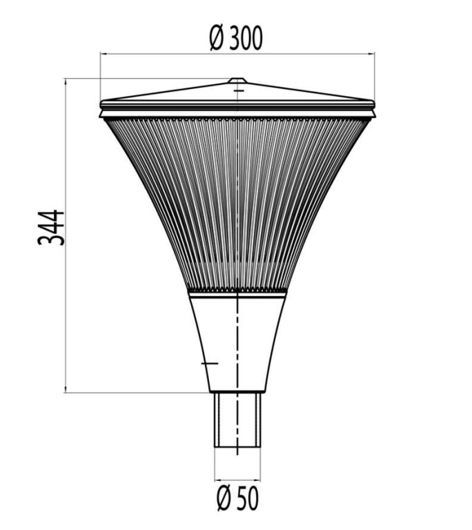 LED-pylväsvalaisin Aaria AA01LED IP44 10W/840 valkoinen mitat
