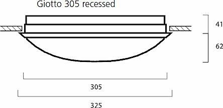 LED-yleisvalaisin Lumiance Giotto halk305 mm uppoasennettava 19 W 4000 K IP44 valkoinen lisäkuva