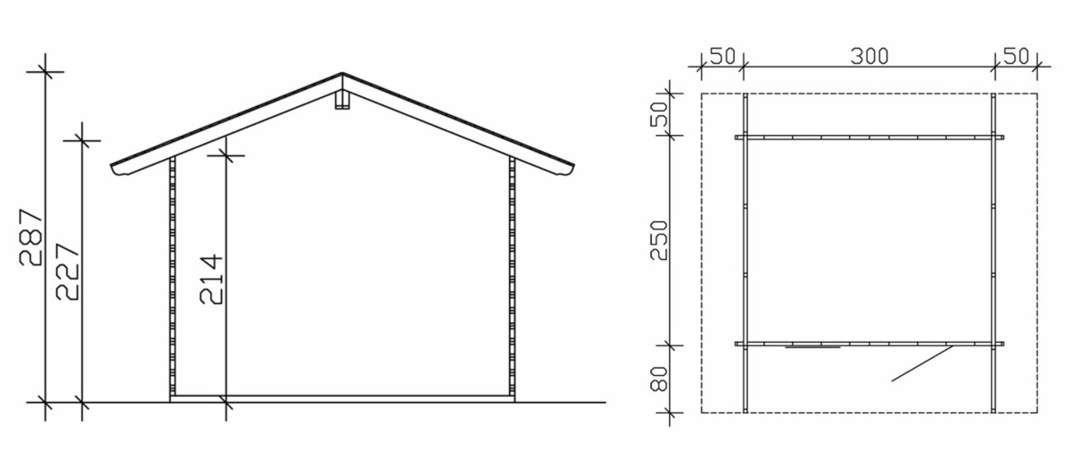 Lomamaja Skan Holz Arosa vahvuus 45 mm 300x250 cm (7,5 m²) lisäkuva