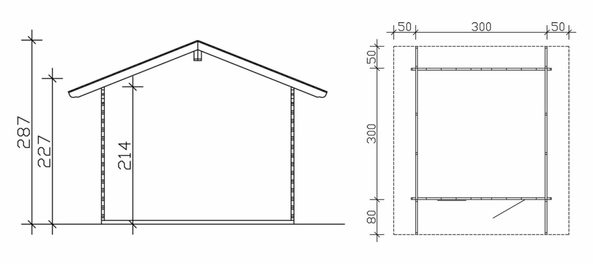 Lomamaja Skan Holz Arosa vahvuus 45 mm 300x300 cm (9 m²) lisäkuva