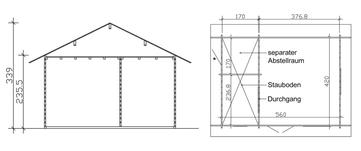 Lomamaja Skan Holz Esbjerg 2 varastolla/makuulavitsalla vahvuus 45 mm 420x560 cm (23,52 m²) lisäkuva