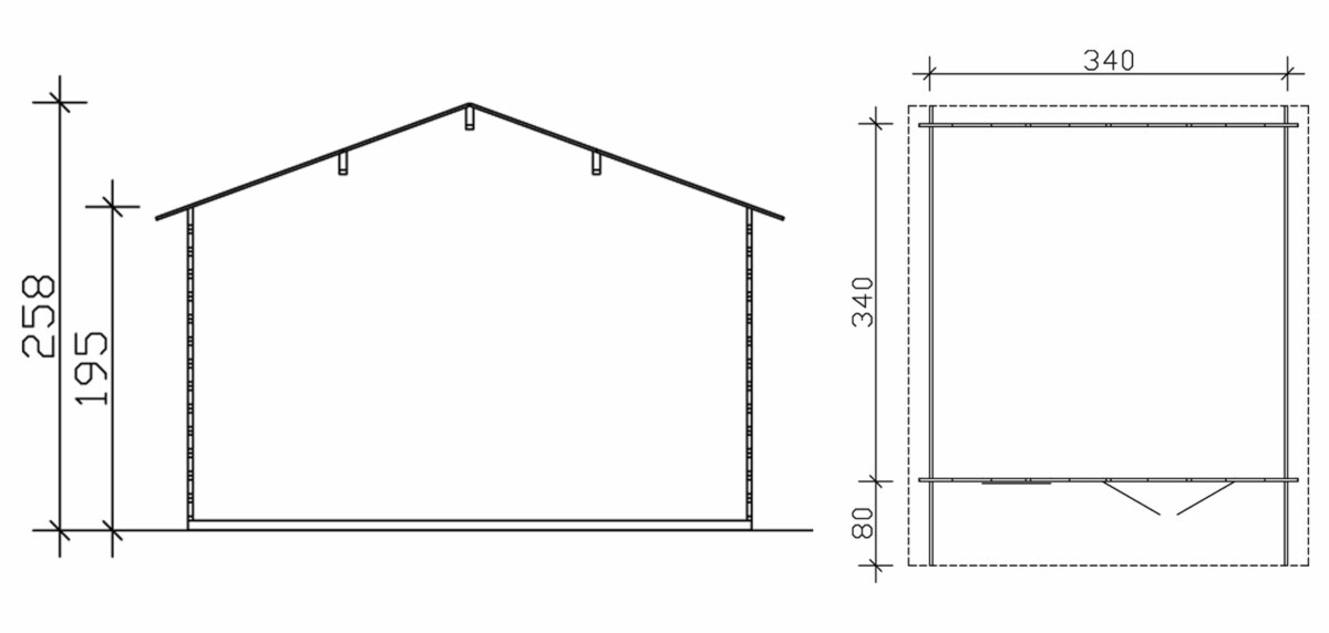 Lomamaja Skan Holz Malaga vahvuus 28 mm 340x300 cm (10,2 m²)