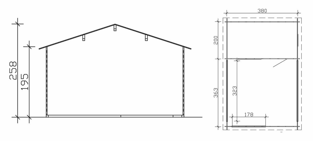 Lomamaja Skan Holz Alicante 2 vahvuus 28 mm 380x563 cm (21,39 m²) lisäkuva