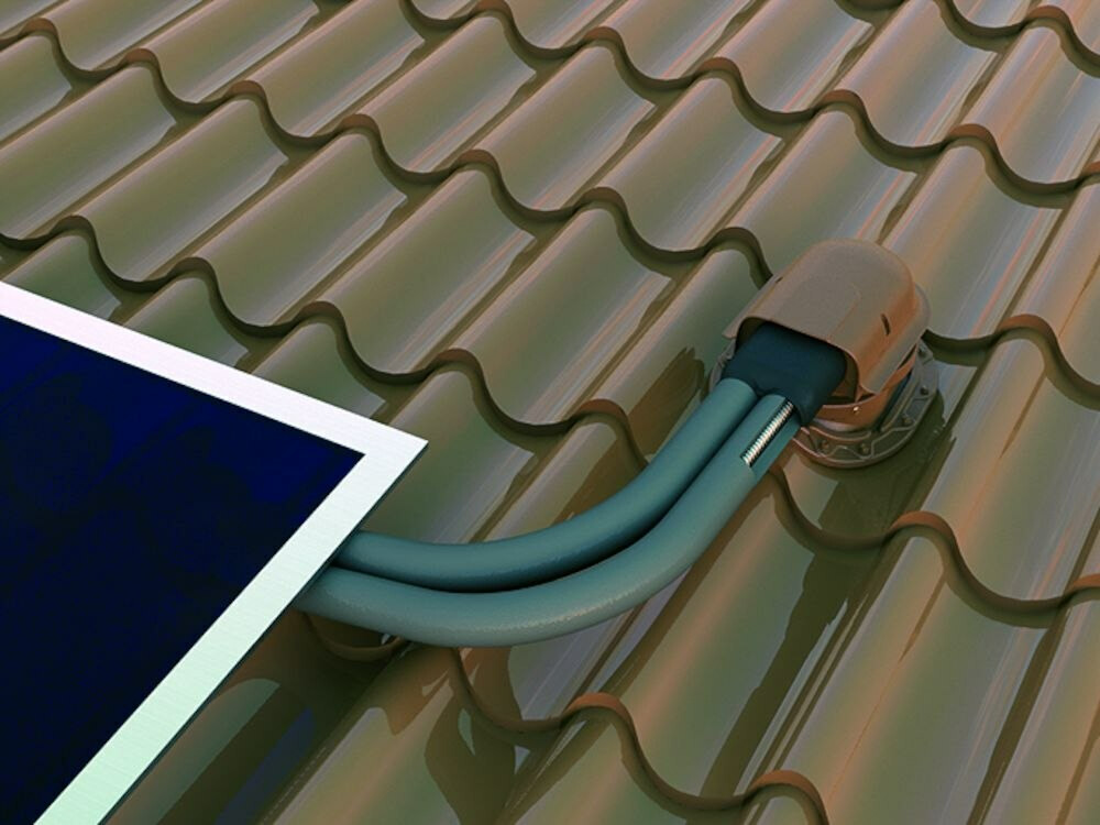 Muotokate-läpivientisarja Solar katolle asennettuna