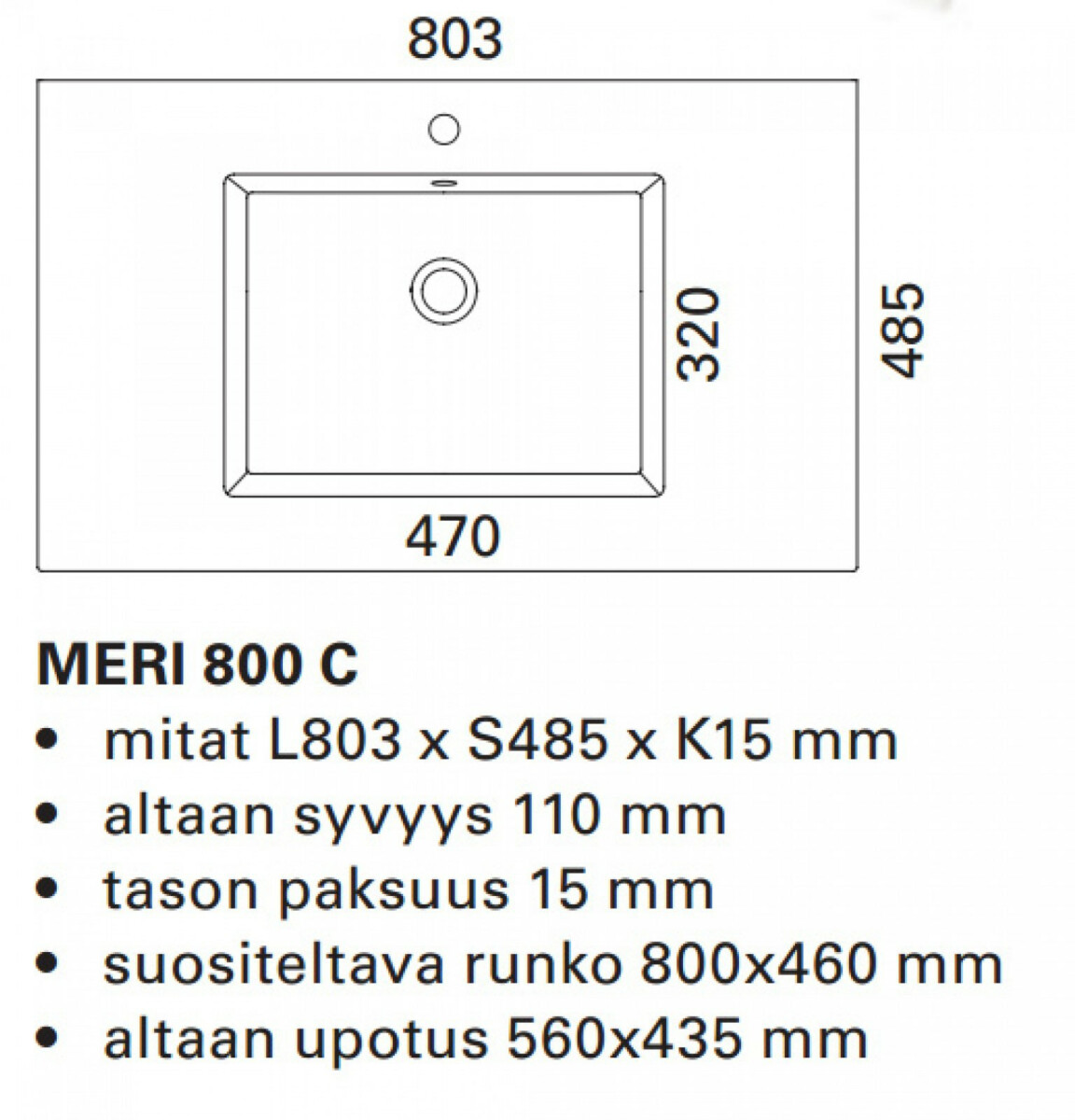 Pesuallas Otsoson Meri 803x485x15 mm valkoinen lisäkuva