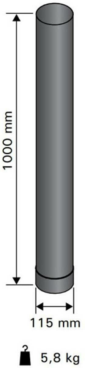 Savuputki Harvia 1,0 m/115 mm Musta lisäkuva