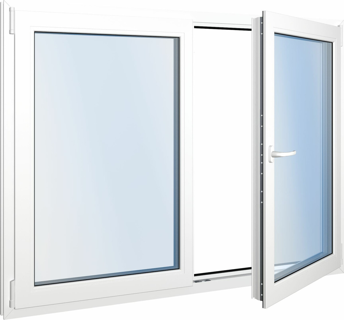 Seicom Classic RO 2K 2-lasinen kippi-ikkuna, PVC, B-malli yksiaukkoisella karmilla, leveys 2200 - 2290 mm