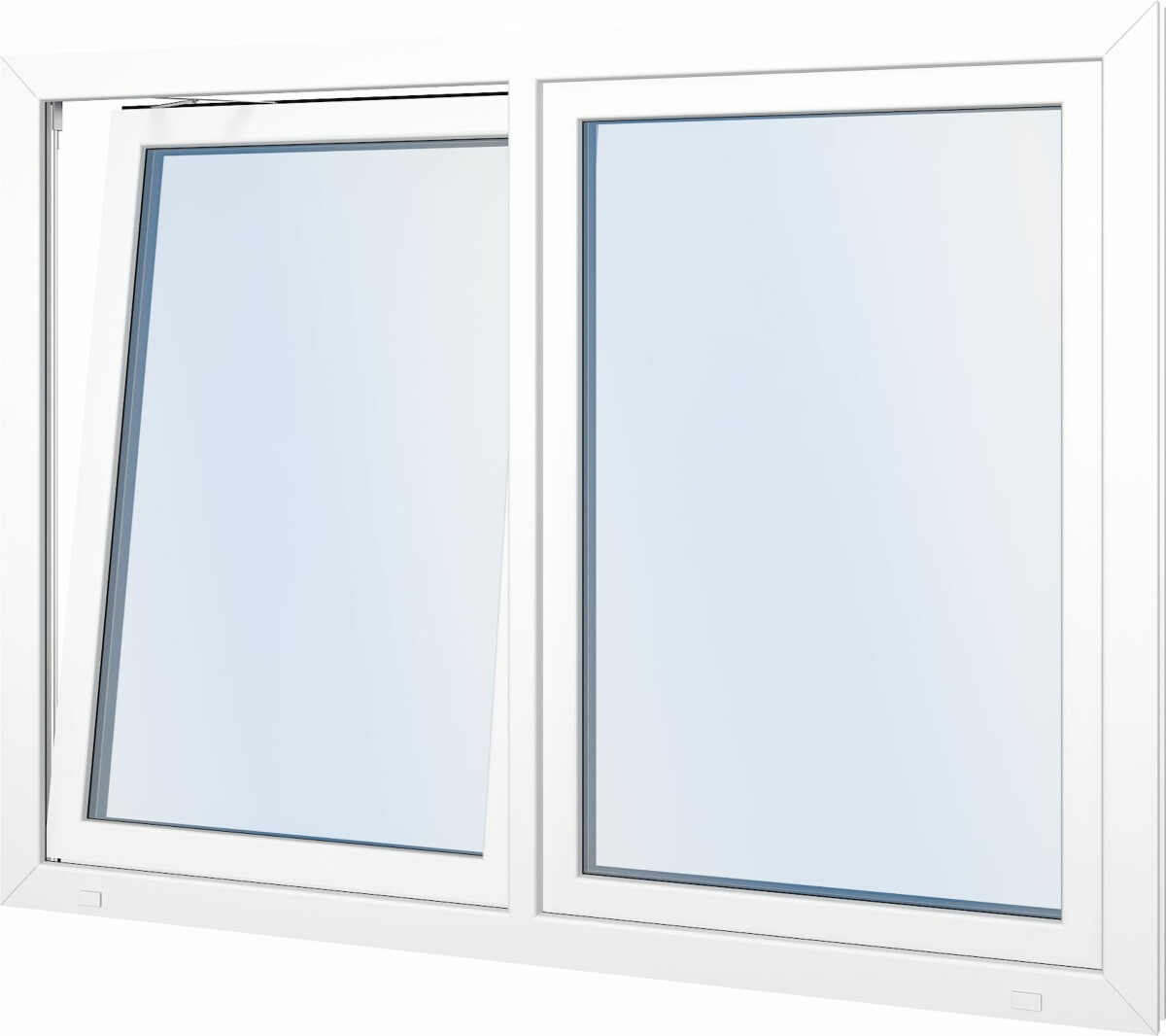 Seicom Classic RO 2K 2-lasinen kippi-ikkuna PVC B-malli yksiaukkoisella karmilla lisäkuva 1