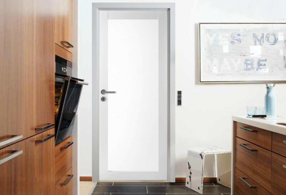 Satiinilasinen sisäovi Swedoor Trend 302 K 1-ruutuinen toimiston ovena